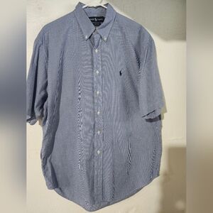 Ralph Lauren Blake 100% Cotton Men's Blue /‎ White Check Shirt Size Large